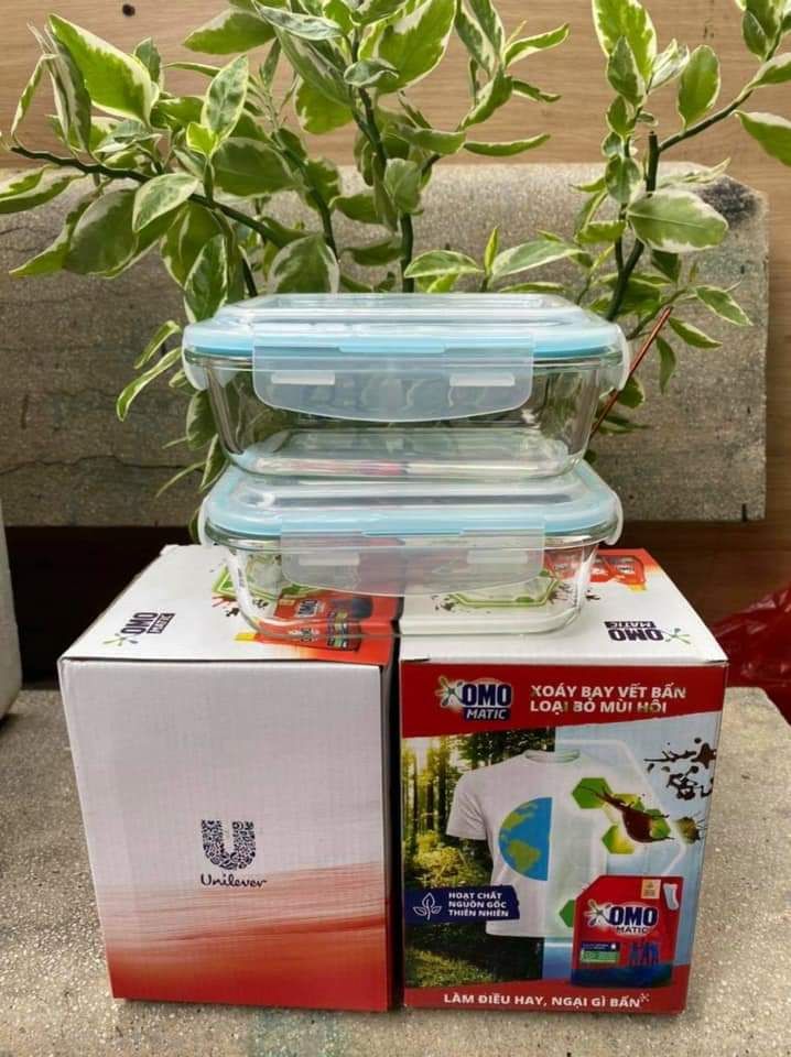 Thố thủy tinh 640ml nắp xanh